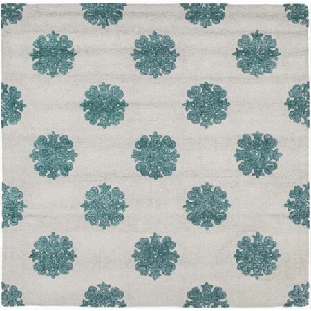 Safavieh 6 x 6 ft. Square Contemporary Soho Ivory and Light Blue Hand Tufted Rug SOH213A-6SQ